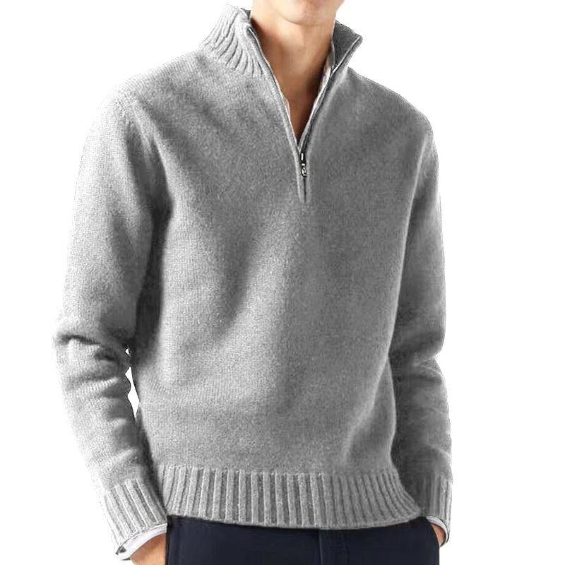 Otoño hombres suéteres de cuello alto prendas de punto jerseys Color sólido suéter de manga larga masculino Casual abrigos cálidos diarios