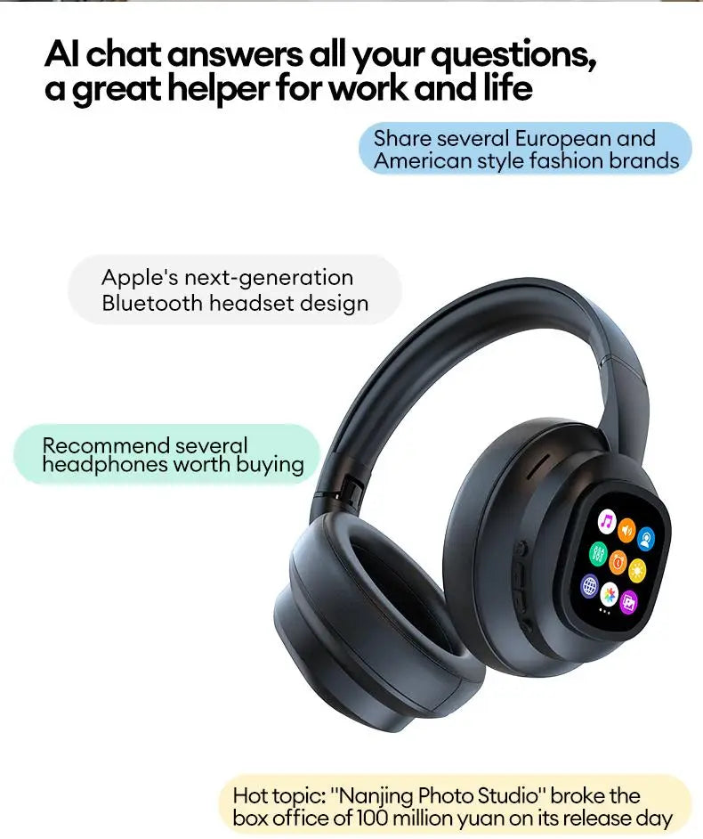 Auriculares Bluetooth ANC con Pantalla LCD y Micrófono HD