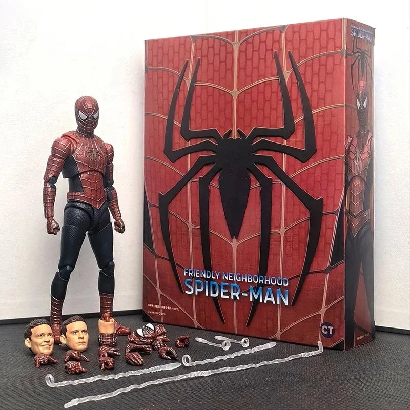 Figura de Acción de Spiderman de 14 cm de Hot Toys - Versión Peter Tobey Maguire Anime Shf, Modelo Articulado, Muñeco Coleccionable, Regalo