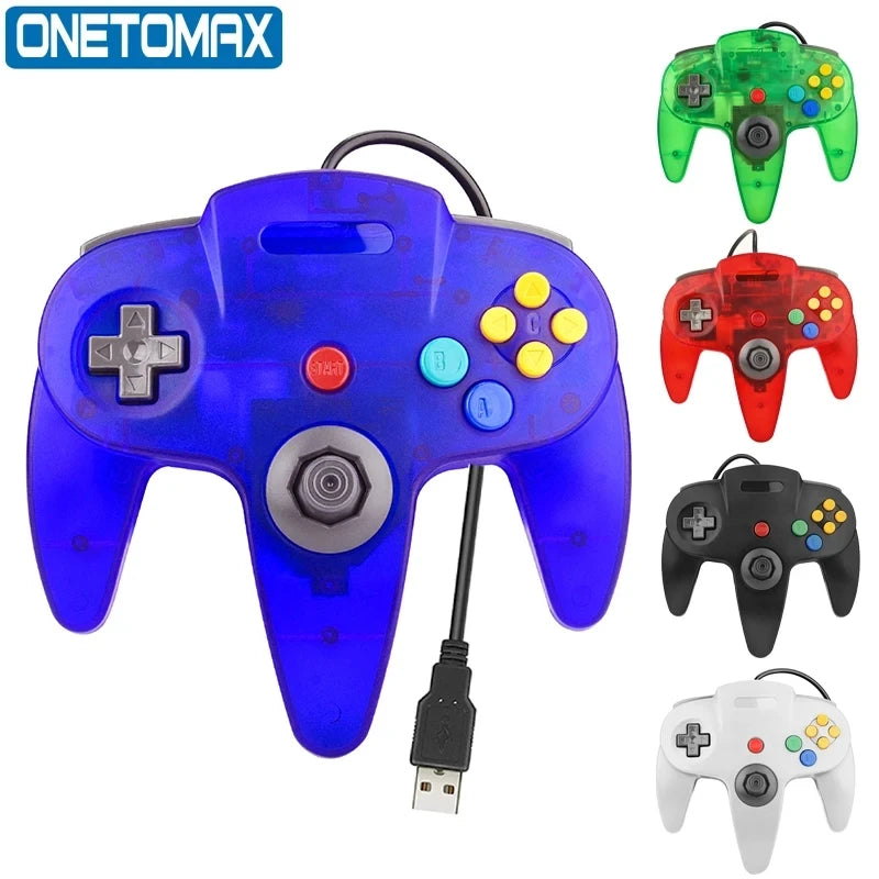 Mando con cable USB N64 mando de mando para Mac ordenador PC mango USB Gamepad