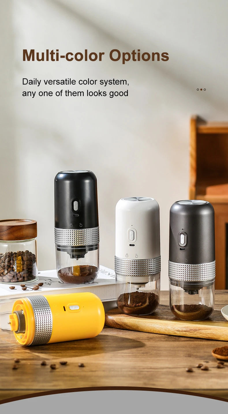 Molinillo de café eléctrico inalámbrico USB, molinillo de cerámica profesional con núcleo de molienda, molino de granos de café, accesorios portátiles para cafetera