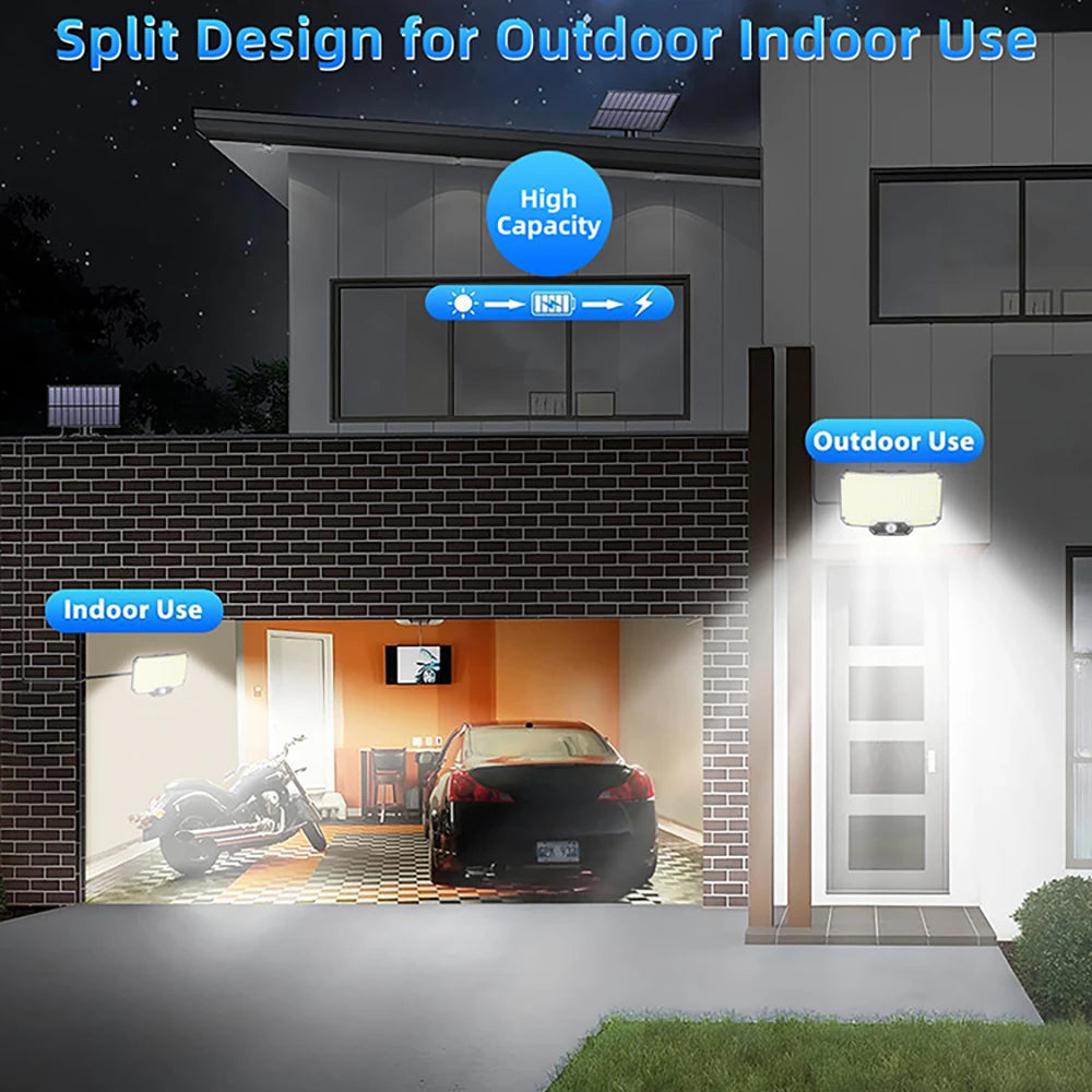 Luz Solar LED con Sensor de Movimiento 234/318/348 LEDs IP65