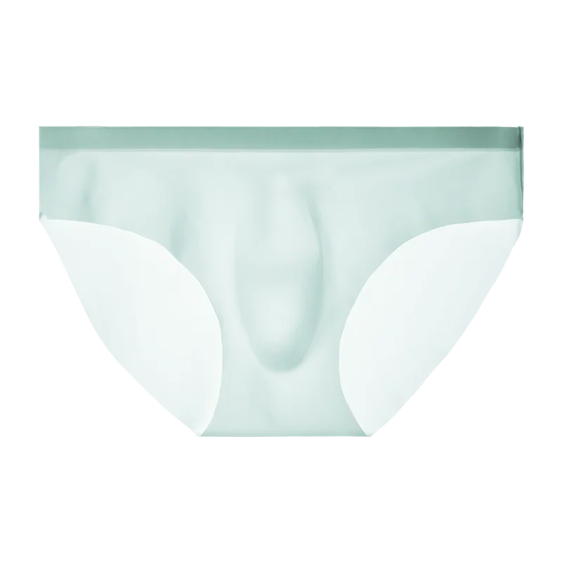 Ropa interior para hombre, calzoncillos de seda helada para hombre, pantalones cortos sin costuras transpirables de secado rápido de verano, ropa interior transparente ultrafina con personalidad