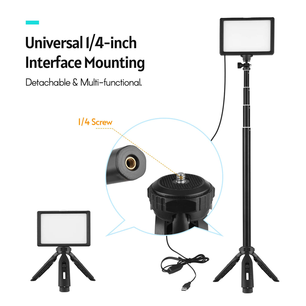 Andoer-Kit de iluminación LED para vídeo, iluminación de fotografía, 3200K-5500K, de 148cm de altura con trípode, soporte de 5 filtros de piezas para transmisión en vivo, 2 piezas