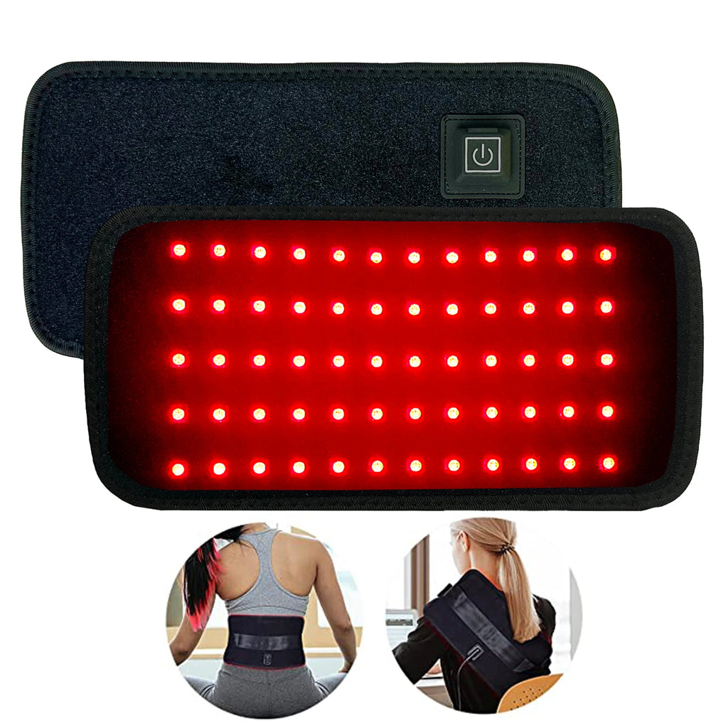 Cinturón de terapia de luz roja LED para aliviar el dolor, almohadilla de luz infrarroja roja de 660nm y 850nm para cintura, espalda, Abdomen, rodillas y brazos, articulaciones musculares