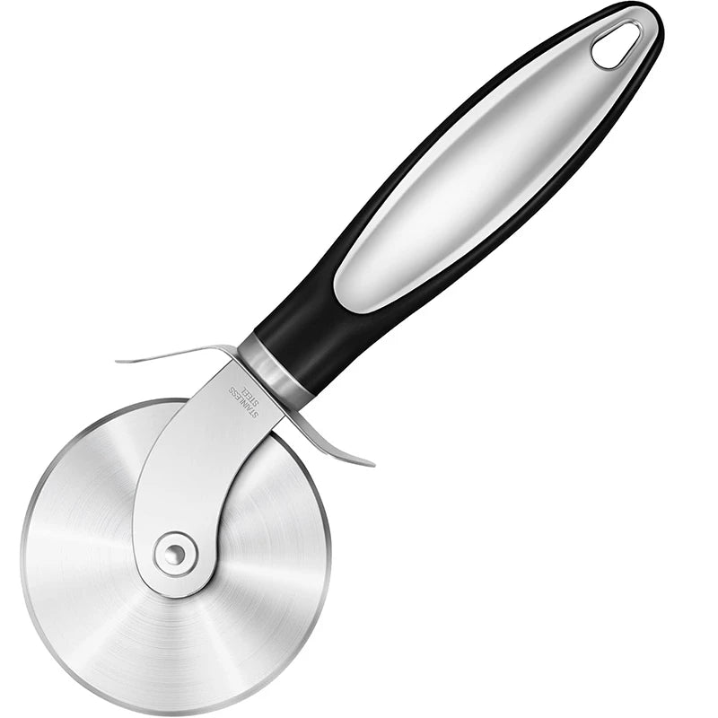 Cortador de Pizza Premium, rueda cortadora de Pizza de acero inoxidable, rebanador de Pizza súper afilado con mango antideslizante, utensilios de cocina JT542