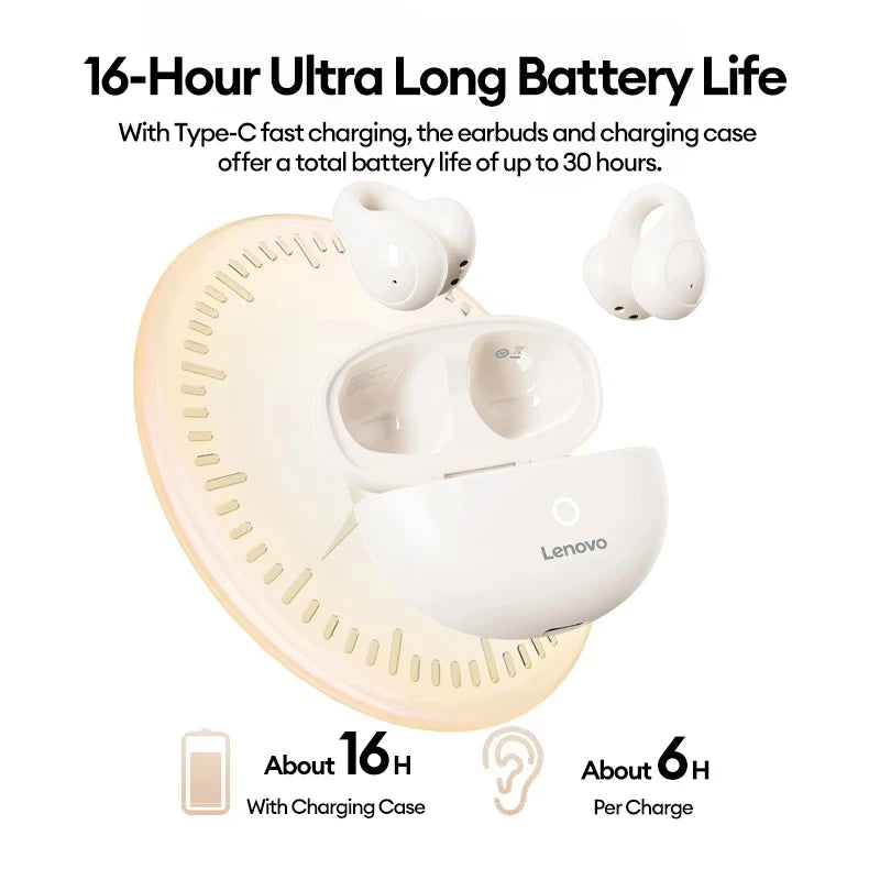 Auriculares Lenovo LP25 OWS Bluetooth 5.4 con Clip Inalámbricos
