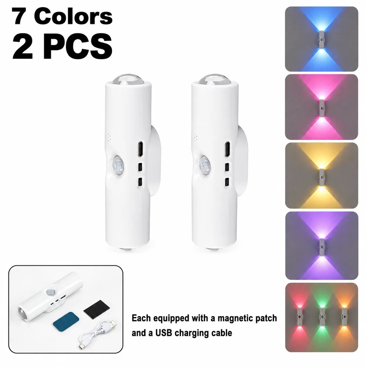 Luz de Pared RGB con Sensor de Movimiento USB