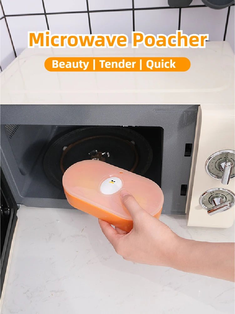 Joie-pulidor de huevos doble para microondas, cazador de huevos, caja de huevos fritos, caja de huevos al vapor para desayuno, herramientas para huevos, herramienta de cocina