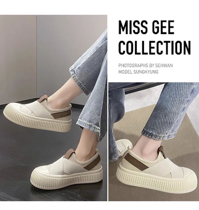 Zapatillas de Mujer Transpirables con Plataforma y Suela Gruesa