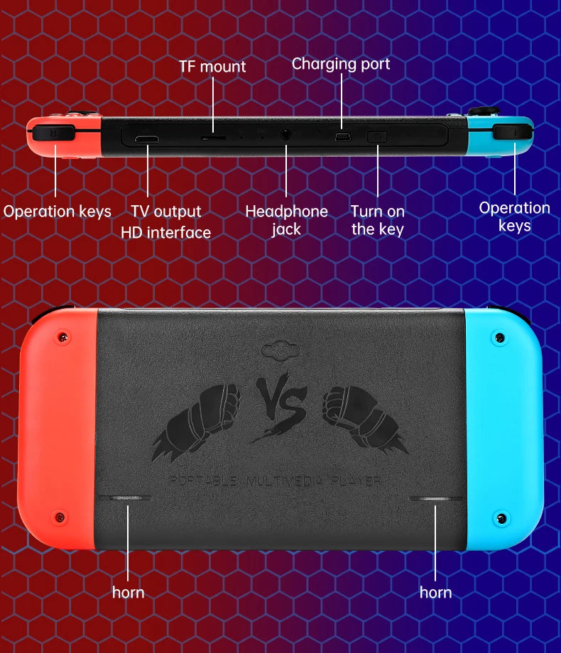 Consola de juegos portátil Coopreme X80, pantalla grande HD de 7 pulgadas, emulador Arcade PS1, nostálgico multifunción, juego portátil clásico PSP