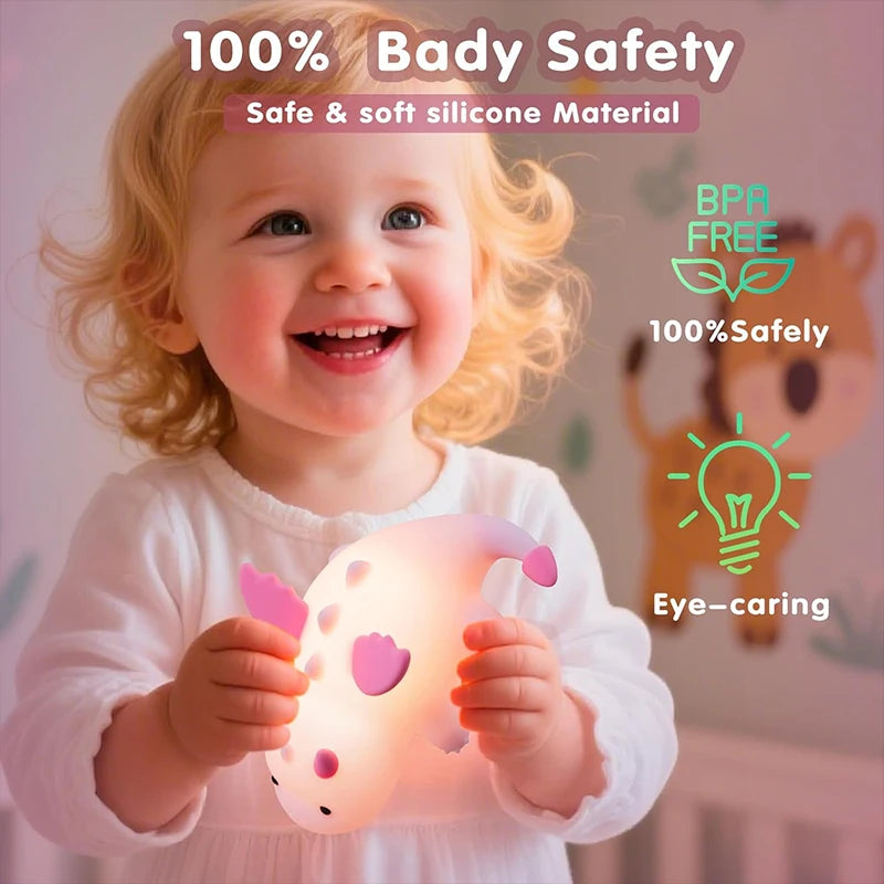 Luz Nocturna de Dragón de Silicona para Niños