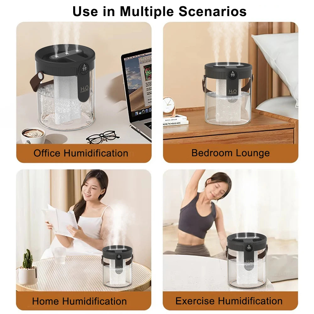 Humidificador de Aire 1,5L Recargable USB con Luz LED