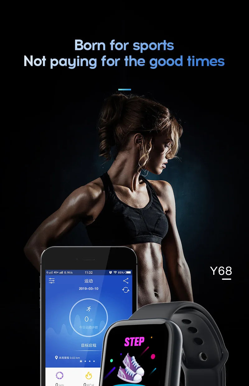 Reloj inteligente D20Pro para hombres y mujeres, reloj deportivo con seguimiento de actividad física, Monitor de ritmo cardíaco y presión arterial, reloj inteligente resistente al agua para Android IOS