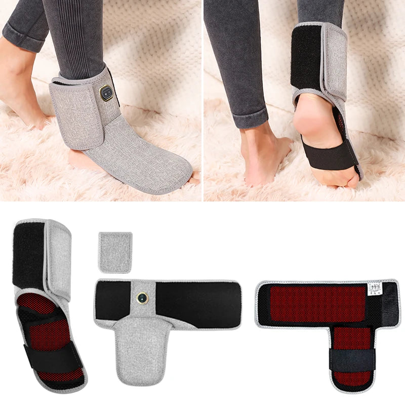 Manguito Térmico Rojo para Tobillo y Espalda con Función de Masaje Vibratorio que Alivia el Dolor y la Fatiga en las Articulaciones del Pie
