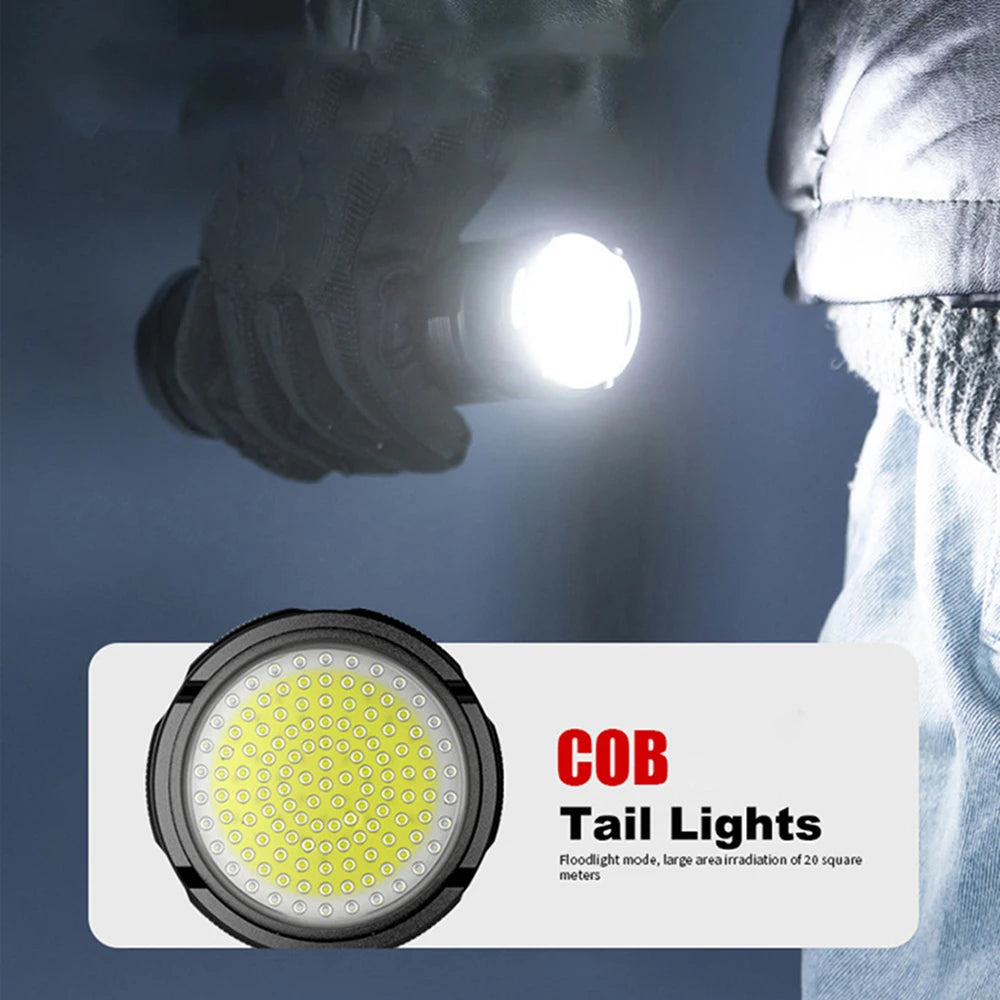 Luz de Flash con batería integrada de 1000W, focos de emergencia, 9km, 990000000LM, linternas Led más potentes, antorcha táctica de 15000mah