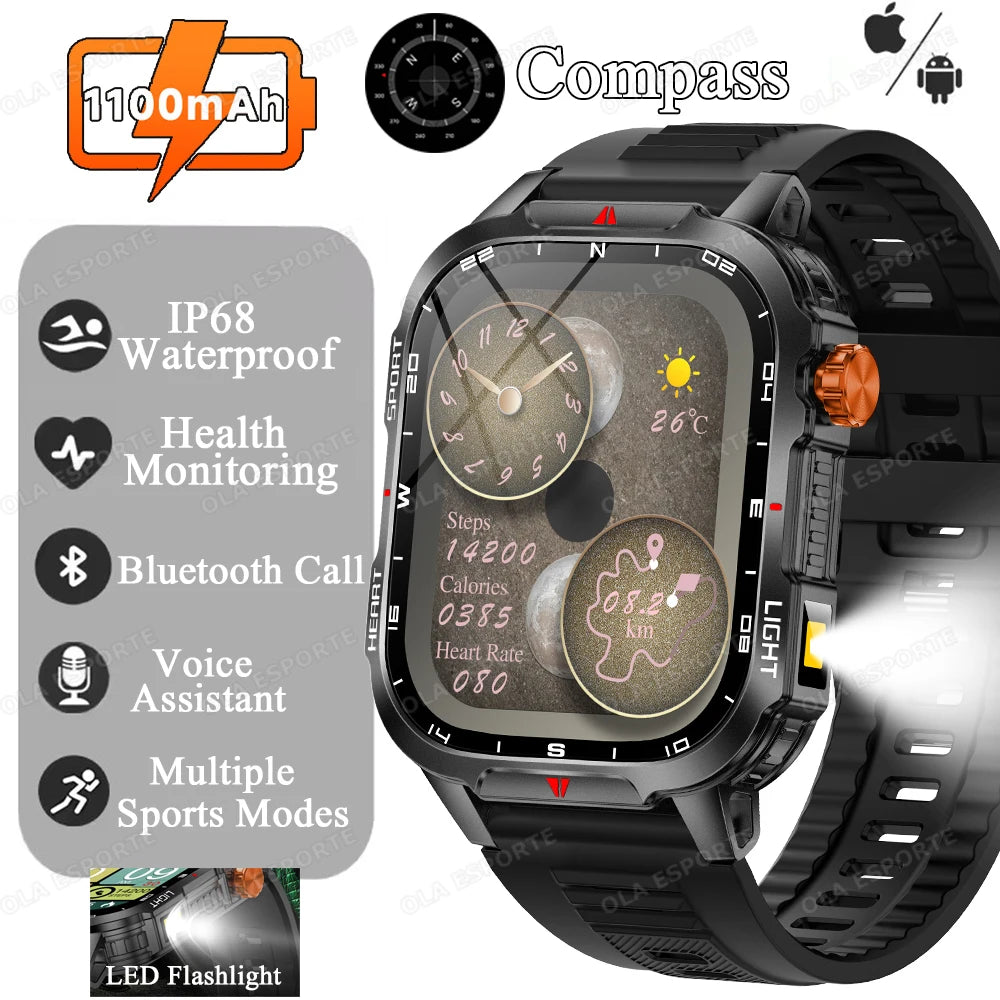 Reloj Inteligente Militar para Hombre - GPS, 1100mAh y 10ATM