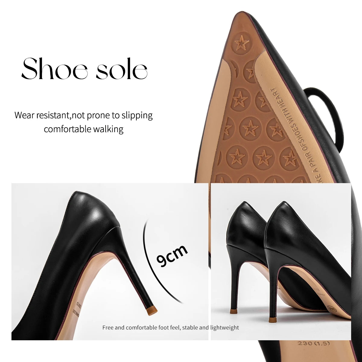 Zapatos de Tacón Alto para Mujer con Hebilla y Punta Fina 9 cm
