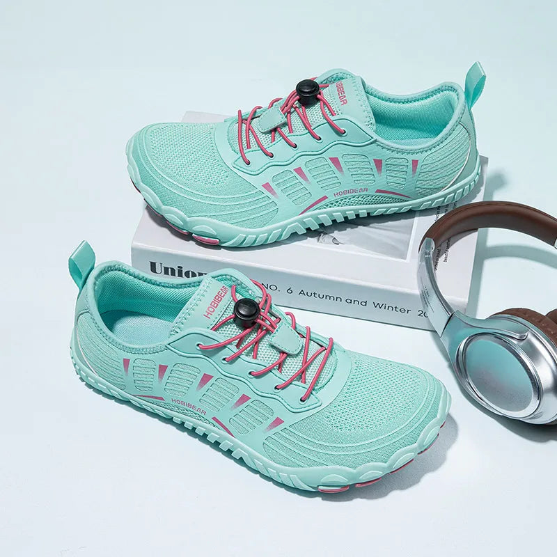 HOBIBEAR Zapatos descalzos para hombre y mujer, zapatillas de deporte con banda elástica transpirable y punta ancha, zapatos informales para caminar en la playa
