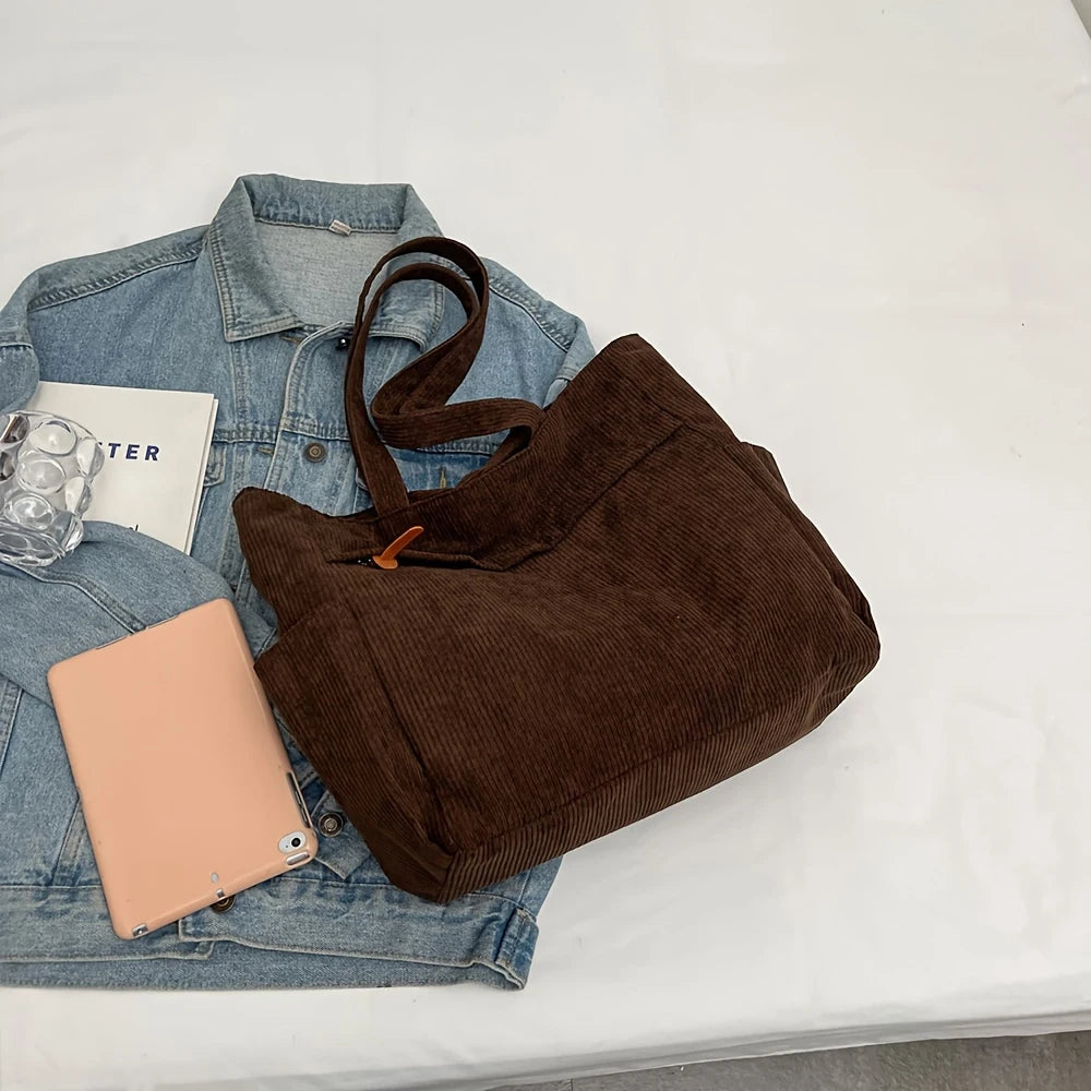 Bolso de Lona Polar de Gran Capacidad para Mujer