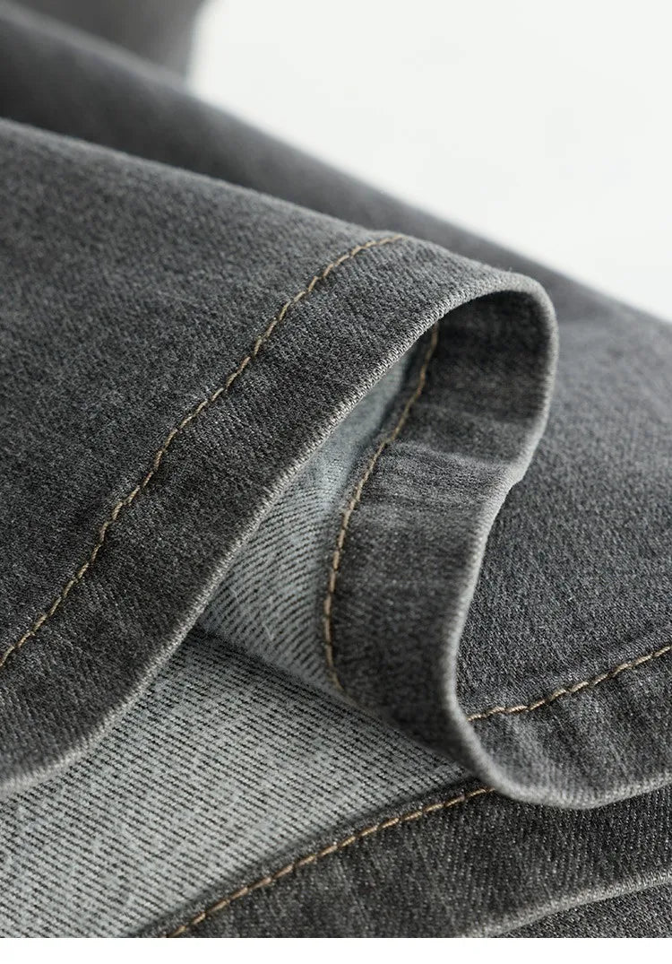 Jeans Americanos Retro de Cintura Alta para Mujer, Pierna Ancha con Acabado Desgastado