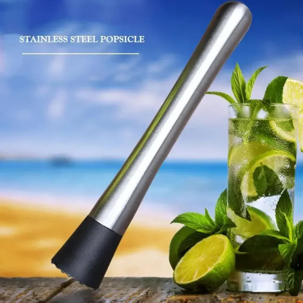 Muddler de Acero Inoxidable de 21/30CM, Herramienta de Barman, Triturador de Limones y Hielo para Mojitos, Bebidas de Frutas, Uso en el Hogar, Cocina y Bar