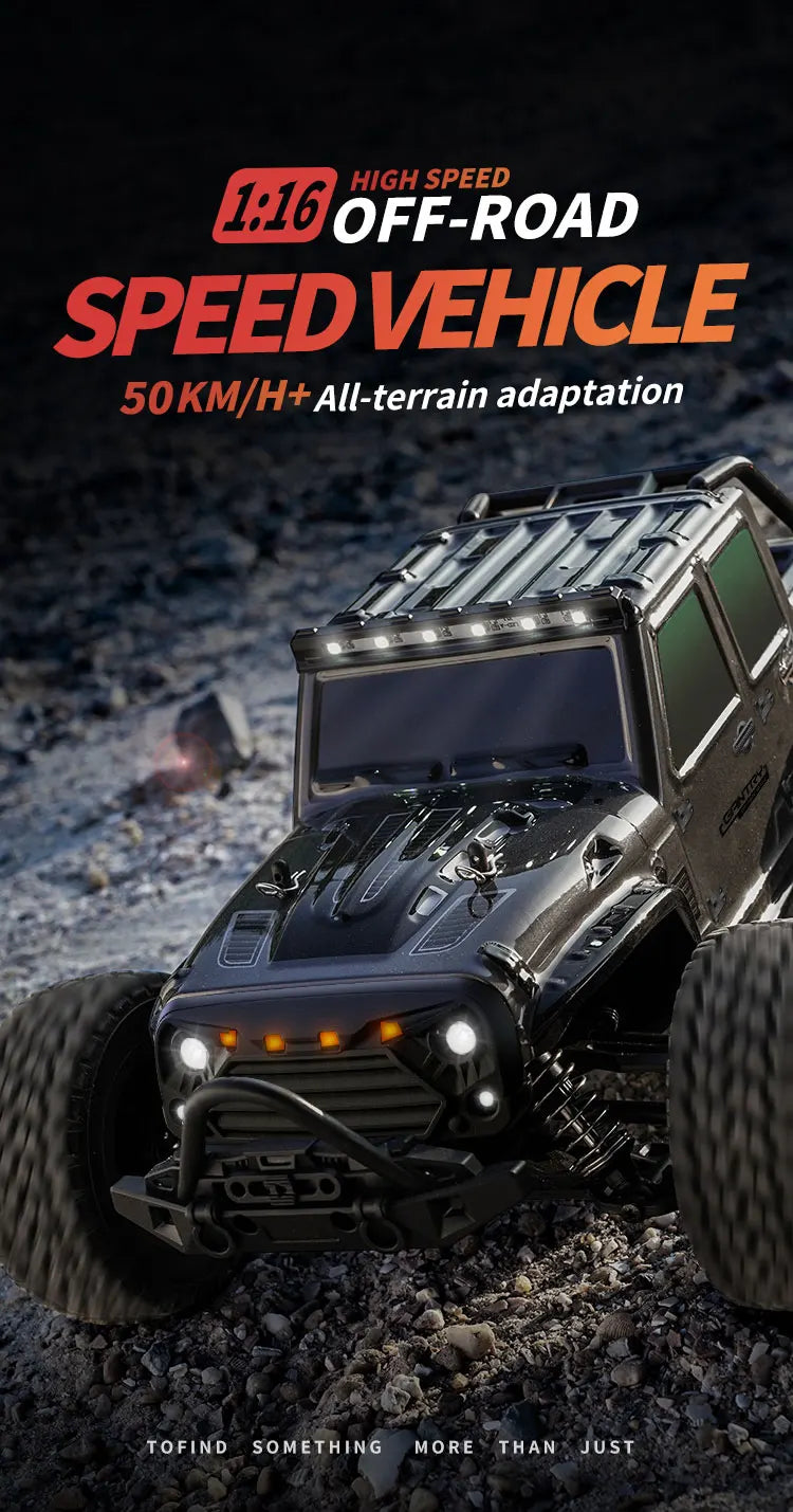 Coche teledirigido 1:16 75 KM/H o 50 KM/H 4WD con coches de Control remoto LED camión monstruo de deriva de alta velocidad para niños Vs Wltoys 144001   Juguetes