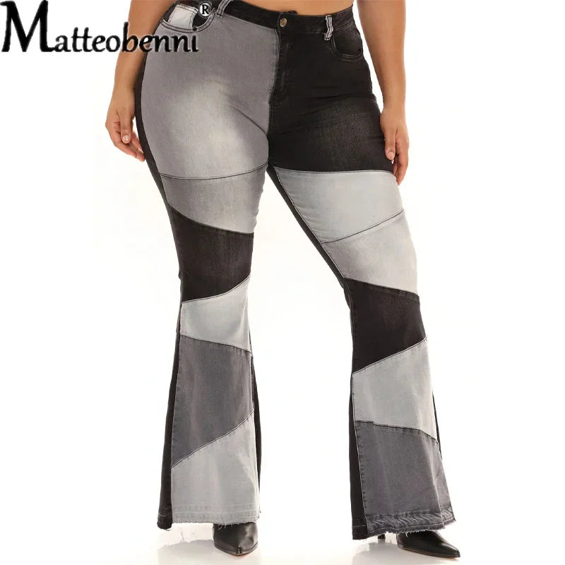 Pantalones Vaqueros Acampanados de Cintura Alta para Mujer