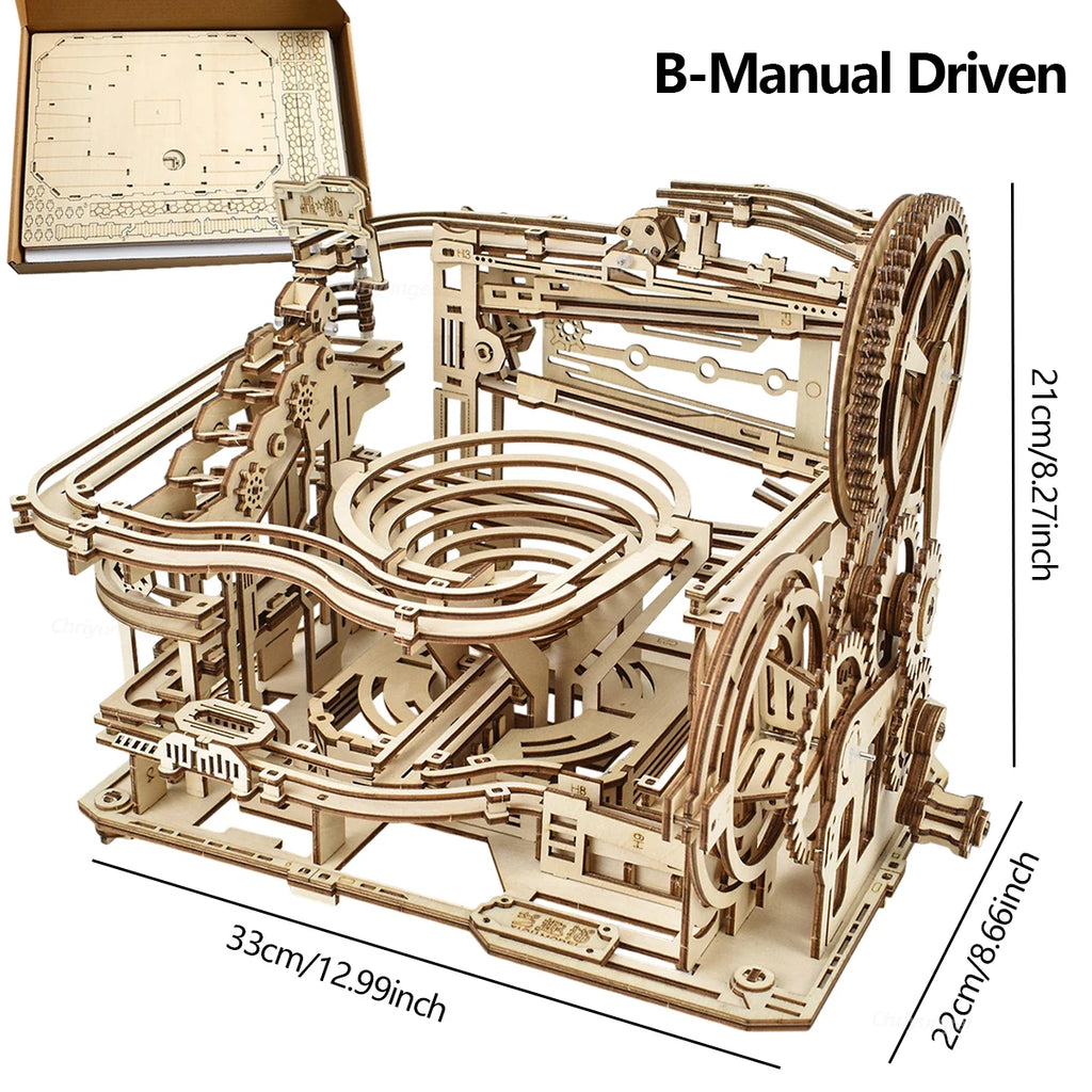 Chriyungel - Juego de Construcción de Madera 3D con Pistas de Canicas, Rompecabezas, Juego de Ingenio con Pistas de Canicas Rodantes, Regalo para Adultos y Adolescentes