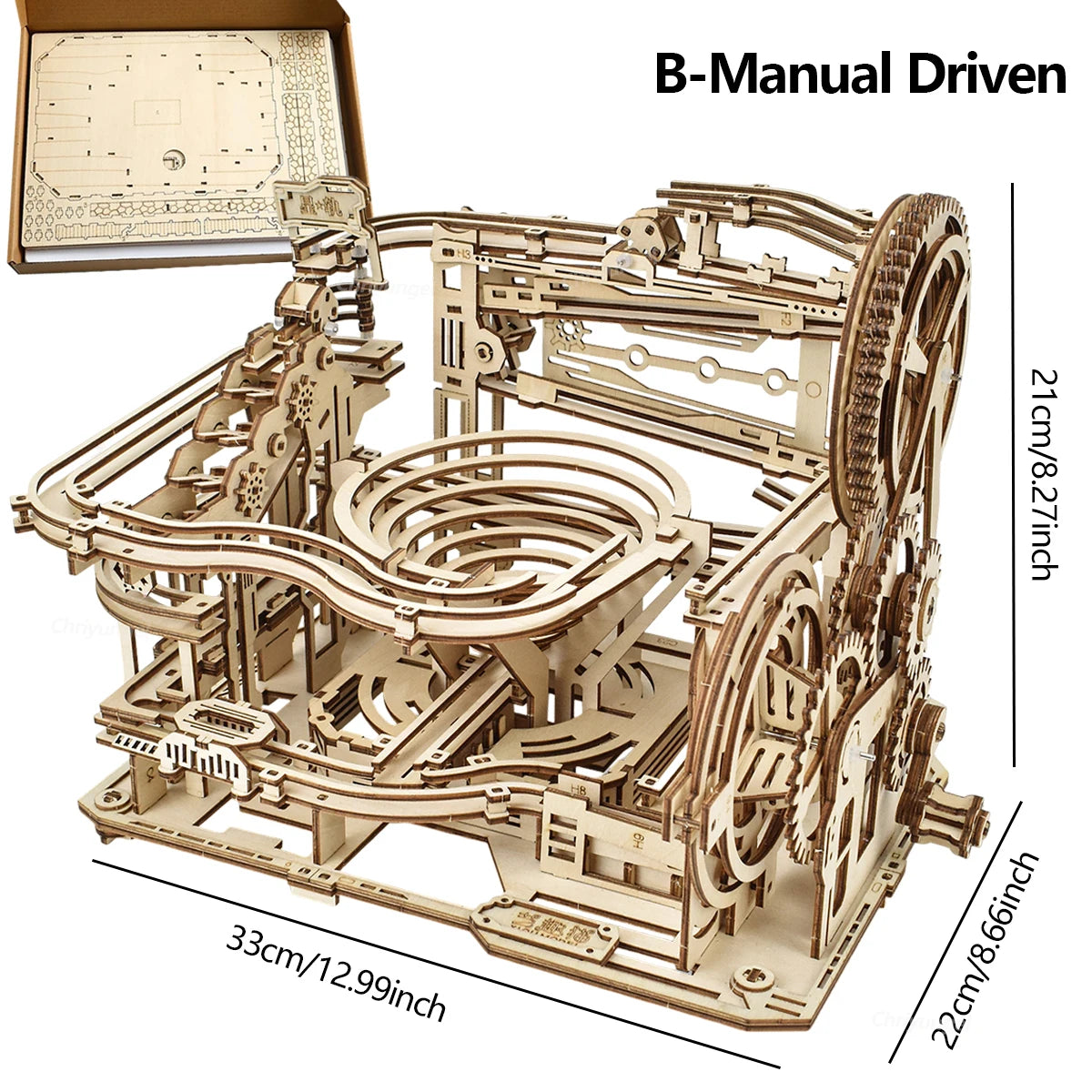 Chriyungel - Juego de Construcción de Madera 3D con Pistas de Canicas, Rompecabezas, Juego de Ingenio con Pistas de Canicas Rodantes, Regalo para Adultos y Adolescentes