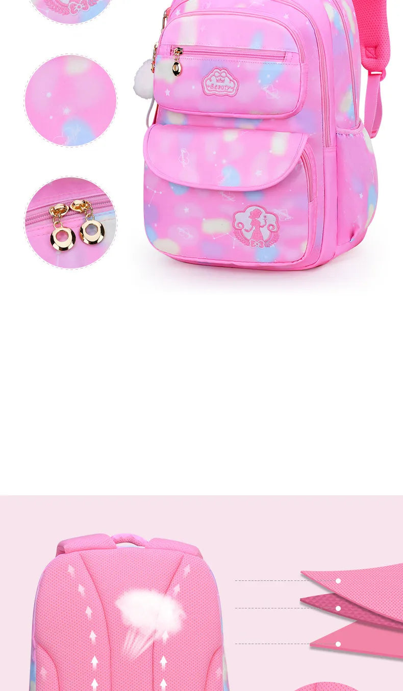 Mochila escolar para niña, mochila para adolescentes, mujeres y niños, mochila escolar rosa para primaria, mochila alta para adolescentes y niños