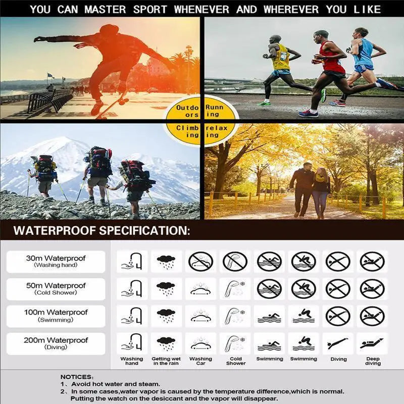 Reloj Deportivo Digital LED Resistente al Agua
