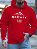Hoodie Estampado Letras Noruegas | Hip-Hop y Outdoor Unisex