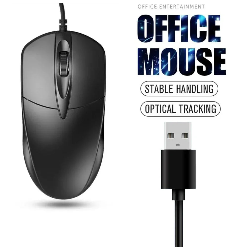 Ratón óptico USB con cable para ordenador portátil, ratón para el hogar y la Oficina, rodillo antideslizante 3D de 1200DPI, accesorios de ordenador para PC y escritorio
