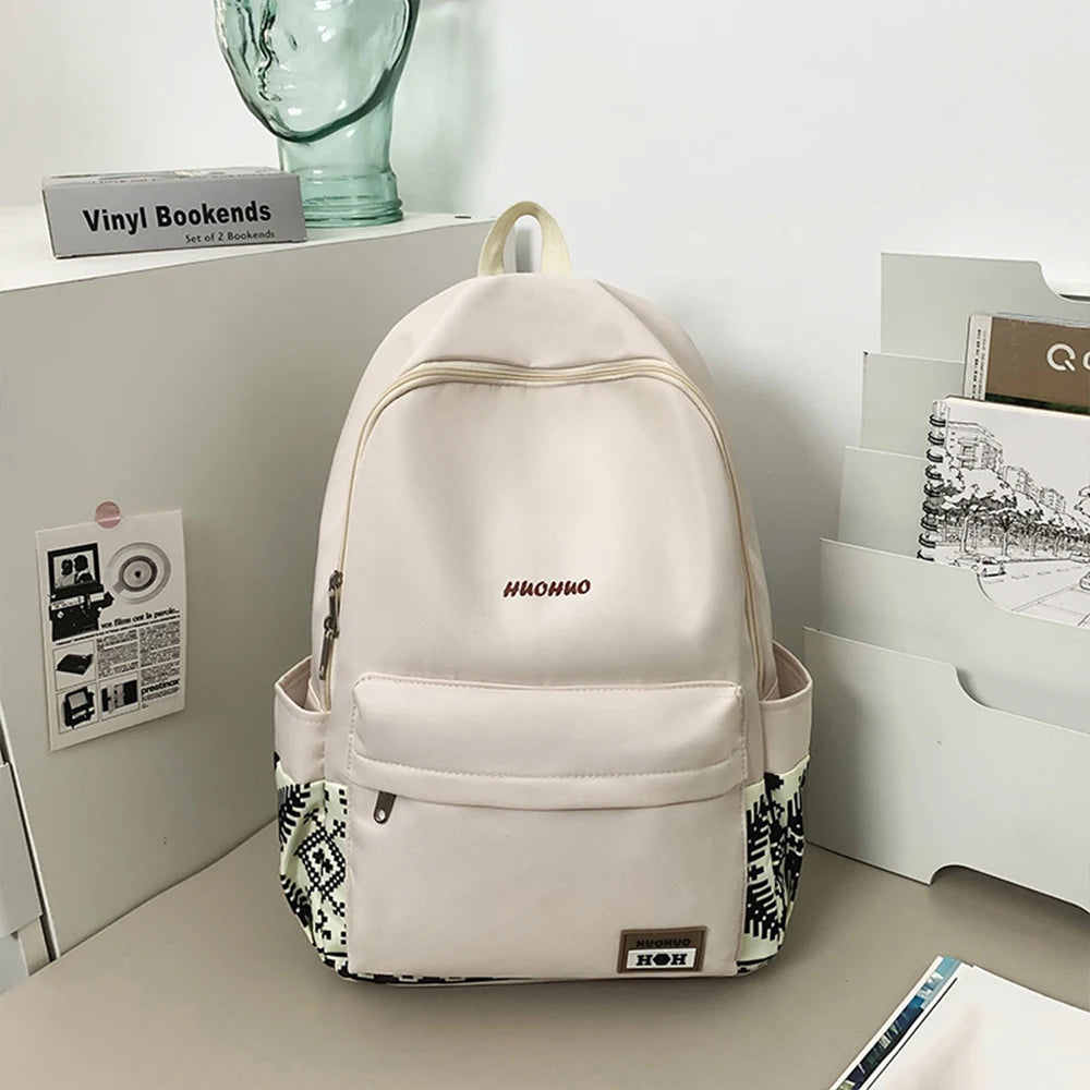 Mochila de Nailon Multibolsillos para Escuela y Uso Diario