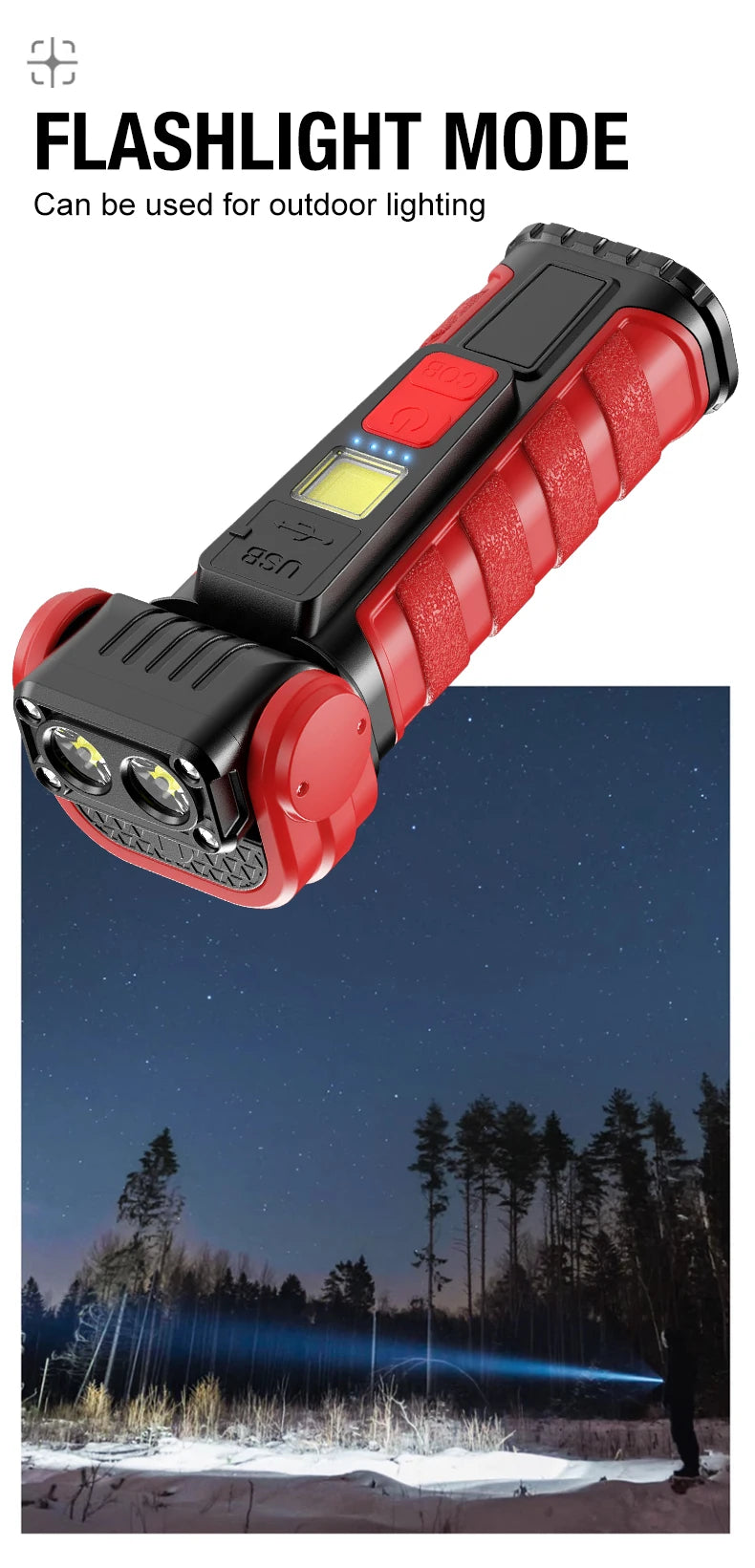Linterna de Bolsillo LED Magnética Mini Llavero Alta Potencia
