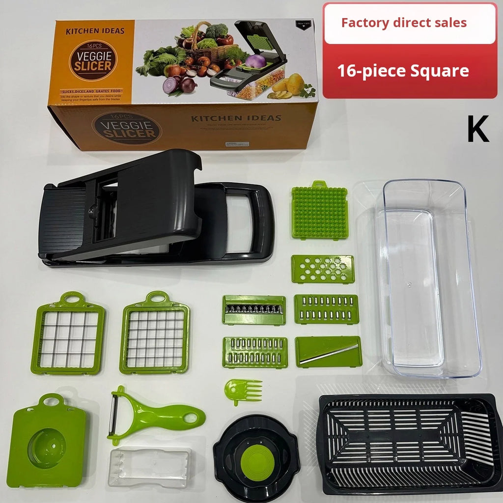 Cortador de verduras multifuncional, trituradora doméstica, máquina para cortar en cubitos, rallador de cocina, rebanador