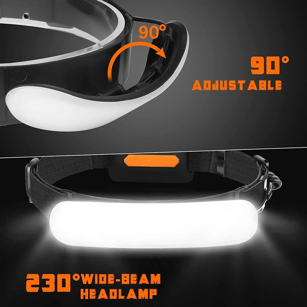Linterna Frontal LED COB Recargable 5000-7500mAh Trabajo Exterior