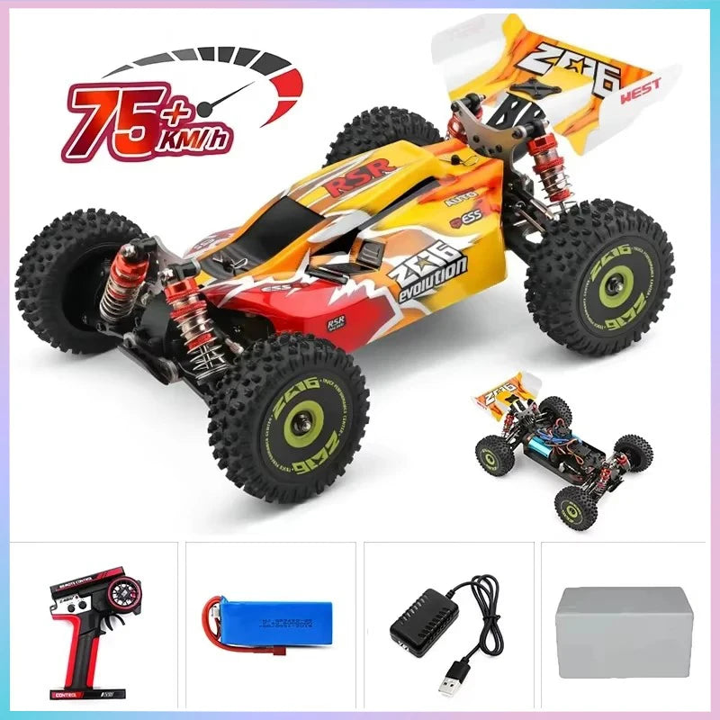75 KM/H WLtoys 124016 V8 RC coche sin escobillas 4WD eléctrico de alta velocidad todoterreno Control remoto Drift Rc coches para adultos Juguetes