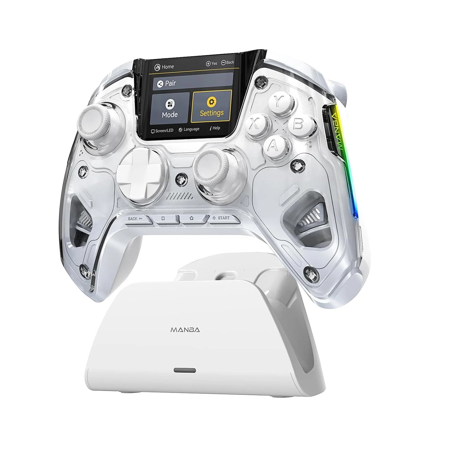 Controlador de juegos inalámbrico Mamba One V2 para iOS/Android/Switch/PC efecto Hall Stick luz RGB 1800mAh con base de carga