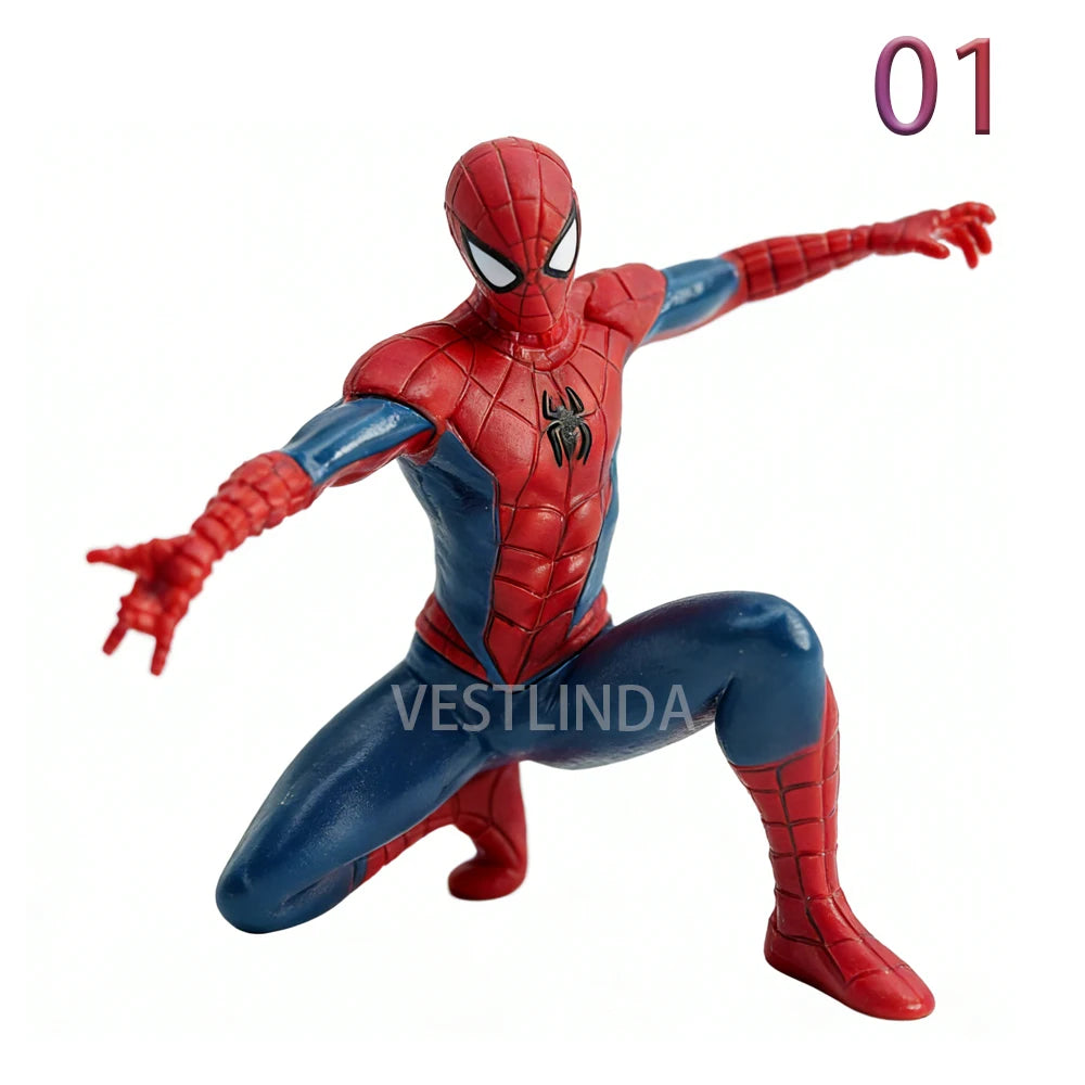 Mini Figuras de Superhéroes de 7-9 cm, Modelo de Spiderman, Juguete Coleccionable, Estatuilla de Películas Clásicas, Decoración Portátil para Escritorio, Juguetes Divertidos