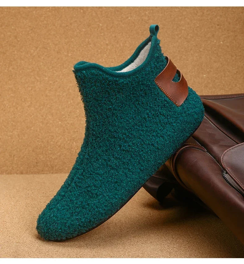 YRZL, zapatos de algodón de invierno para hombre, zapatillas ligeras sin cordones de alta calidad, mocasines de algodón de felpa para interiores, zapatos cálidos de invierno para hombre