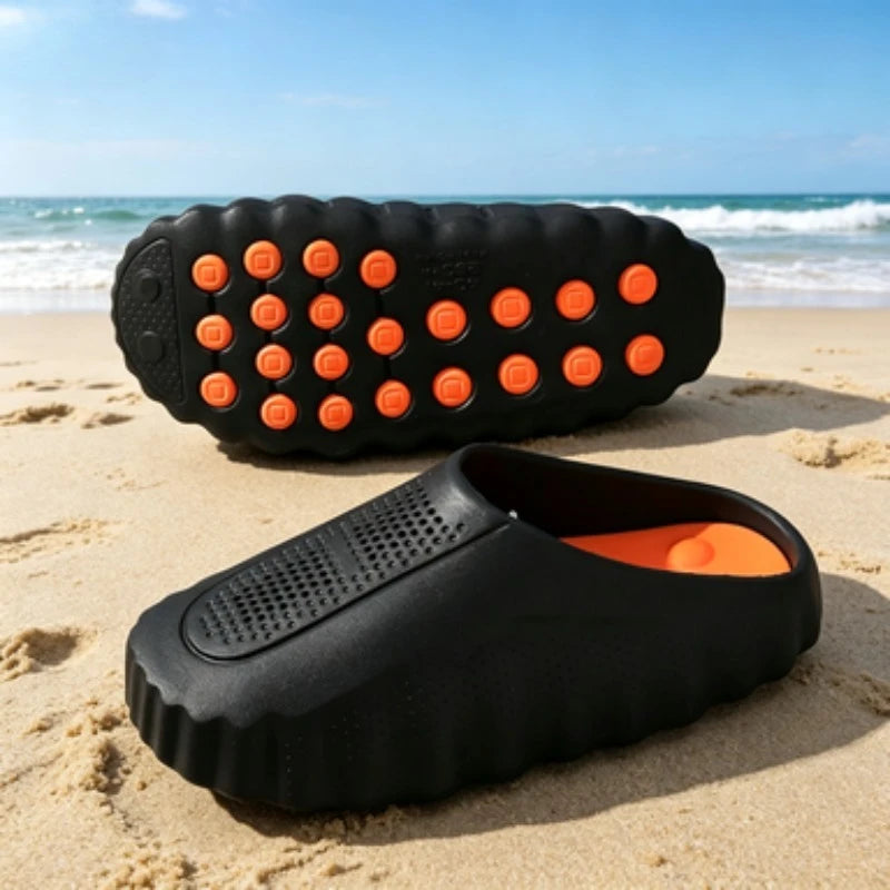 Zuecos unisex con suela de acupresión, antideslizantes para playa y uso diario