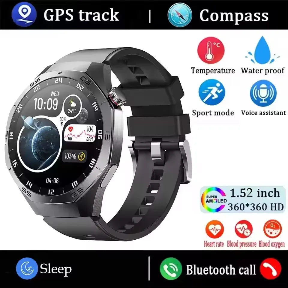 Reloj inteligente 5 Pro GPS NFC Smartwatch hombres 360*360 pantalla AMOLED Monitor de ritmo cardíaco Bluetooth llamada IP67 impermeable hombres Smartwatch