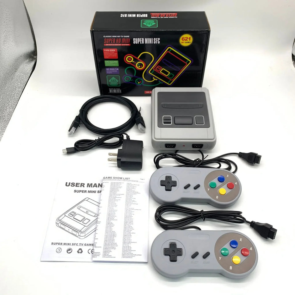 Mini consola de videojuegos Retro SFC621, 4K, HDMI, para SNES Home Came, juego SFC620 integrado con mando con cable, regalos para niños