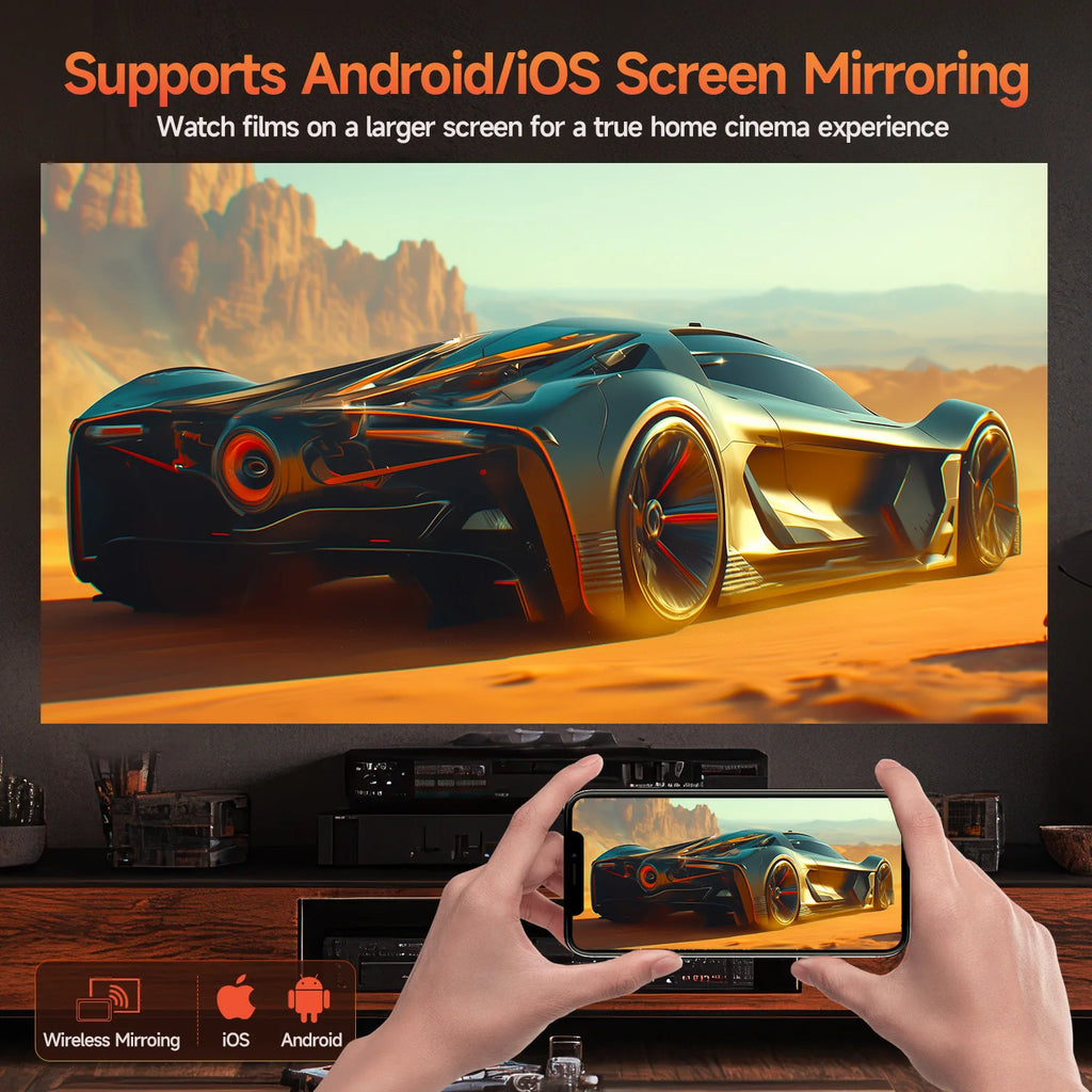 Magcubic HY450MAX 1100ANSI Android 14 Proyector portátil para exteriores 1080P Enfoque automático 8K Soporte WIFI6 Mini proyector de haz