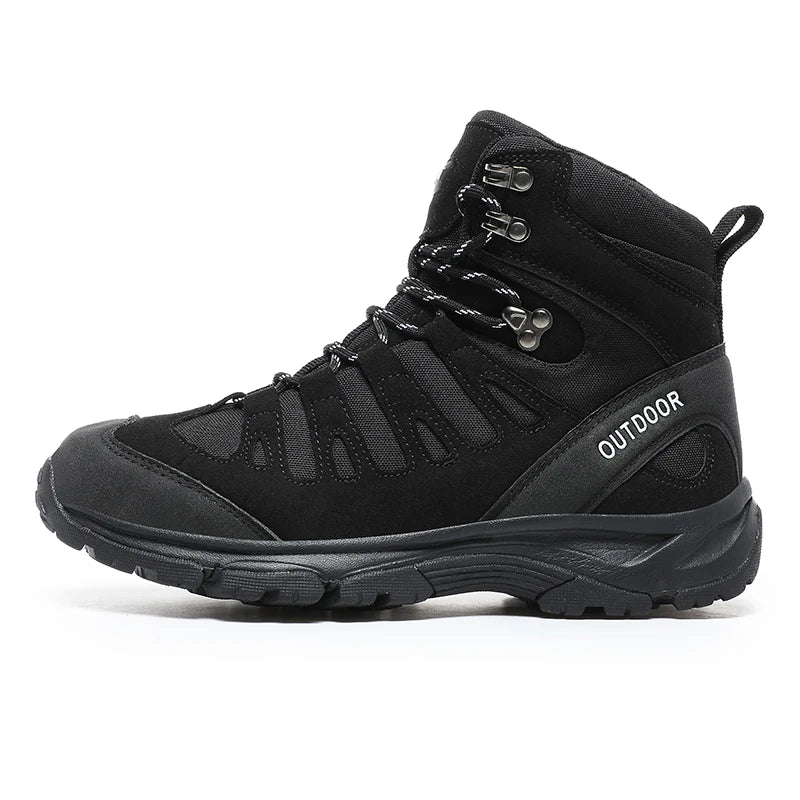 Botas de senderismo todoterreno para hombre, antideslizantes de caña alta