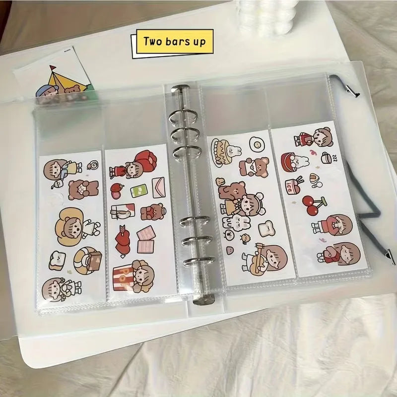 10 Hojas A5 Transparentes de PP con 6 Agujeros para Archivador, Bolsas de Almacenamiento de Fotos, Tarjetas y Datos, Páginas Interiores para Libros