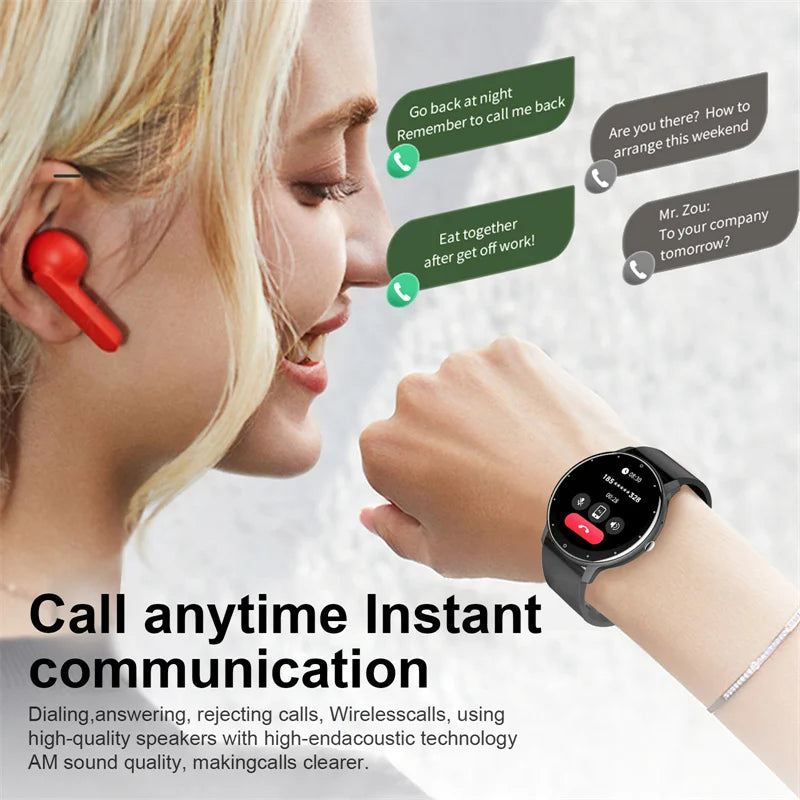 Reloj inteligente LIGE para hombres y mujeres con pantalla completamente táctil, llamadas por Bluetooth, reloj inteligente resistente al agua, relojes deportivos con seguimiento de actividad física para Android iOS