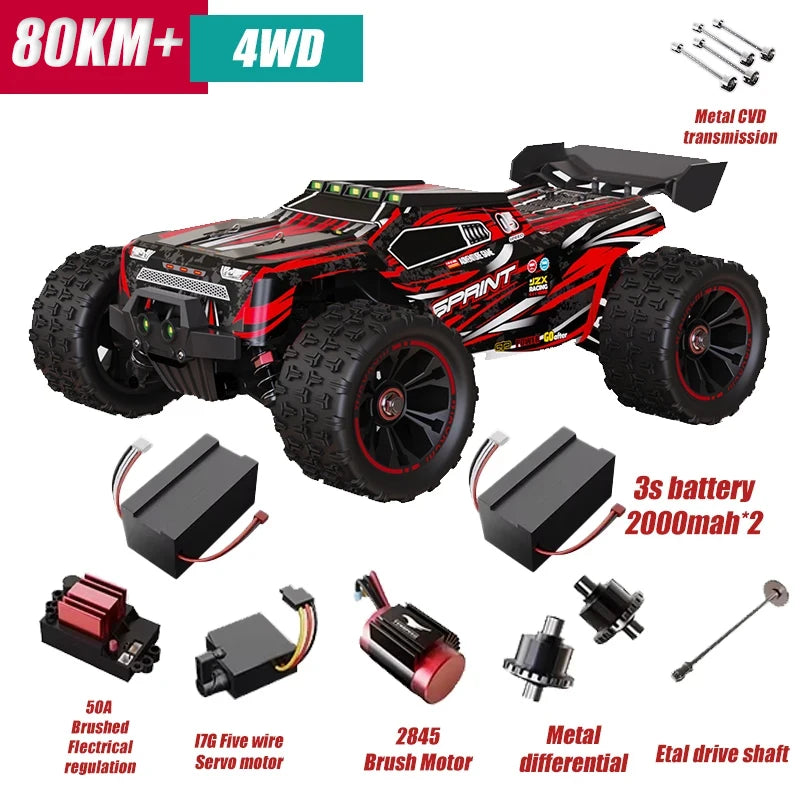 Coche teledirigido 1/14 4WD 2,4G, coche de Control remoto 550, cepillo de carbono, Motor fuerte de deriva, todoterreno, coche de carreras en el desierto, camión remoto, juguetes